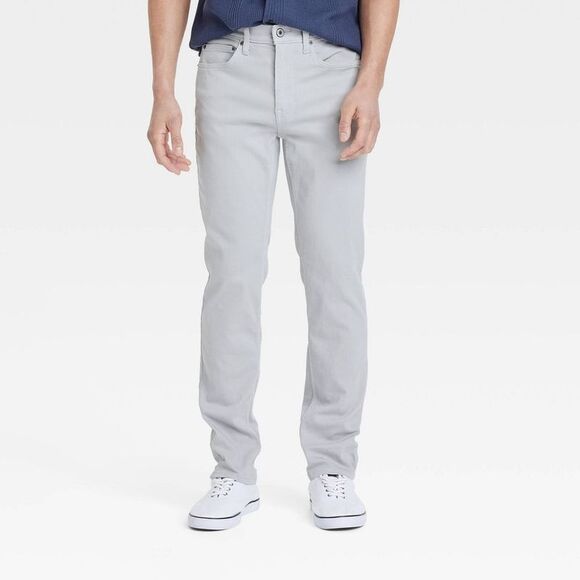 Goodfellow & Co Other - Men's Comfort Wear Slim Fit Jeans - Light Gray 42x34: Mid Rise Stretch Denim